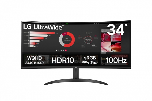 Egri chiziqli monitor 34 dyuymli UltraWide QHD