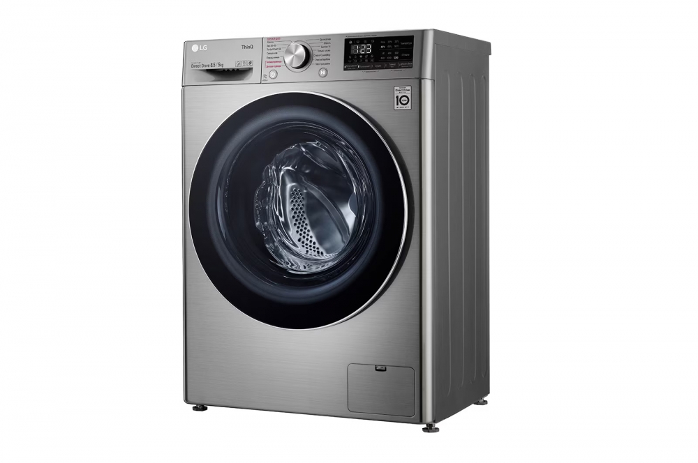 LG AI DD sunʼiy intellektli kir yuvish mashinasi, 8,5 kg, Kir yuvish va quritish, TurboWash59, ThinQ