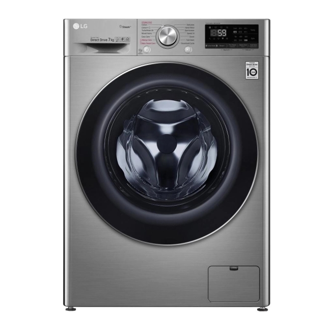 Стиральная машина узкая LG F2V5HS2S с паром, технология AI DD, 7 кг