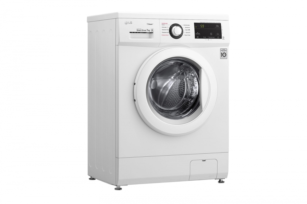 Direct Drive texnologiyali LG kir yuvish mashinasi, 7 kg, 6 Motion, Steam™ bug’ bilan kir yuvish