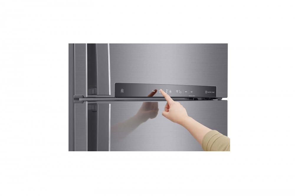 Hajm 506 l | Yuqori muzlatgich kamerali LG sovutgich | Kulrang | DoorCooling⁺™ | Linear Inverter Compressor