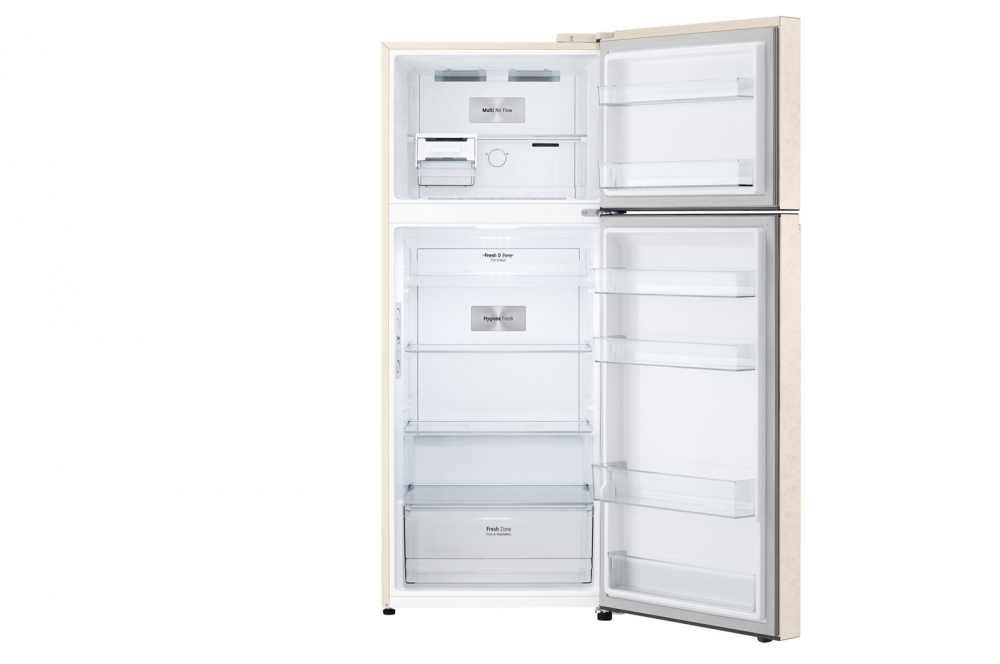 Холодильник LG с верхней морозильной камерой | Объем 395 л | Бежевый | DoorCooling+™ | HygieneFresh+™ | Smart Inverter Compressor