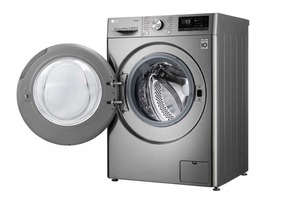 Sunʼiy intellektli LG AI DD kir yuvish mashinasi, 8,5 kg, Steam bugʻ bilan kir yuvish, ThinQ, TurboWash360