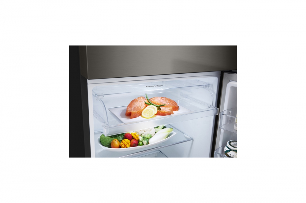 Холодильник LG с верхней морозильной камерой | Объем 395 л | Черный | DoorCooling+™ | HygieneFresh+™ | Smart Inverter Compressor