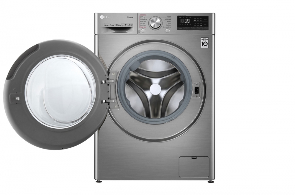 Sunʼiy intellektli LG AI DD kir yuvish mashinasi, 8,5 kg, Steam bugʻ bilan kir yuvish, ThinQ, TurboWash360