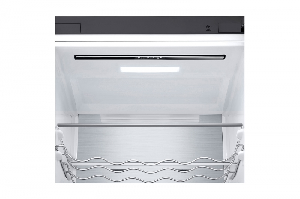 Холодильник LG с нижней морозильной камерой | Объем 384 л | Серый | DoorCooling⁺™ | Linear Inverter Compressor