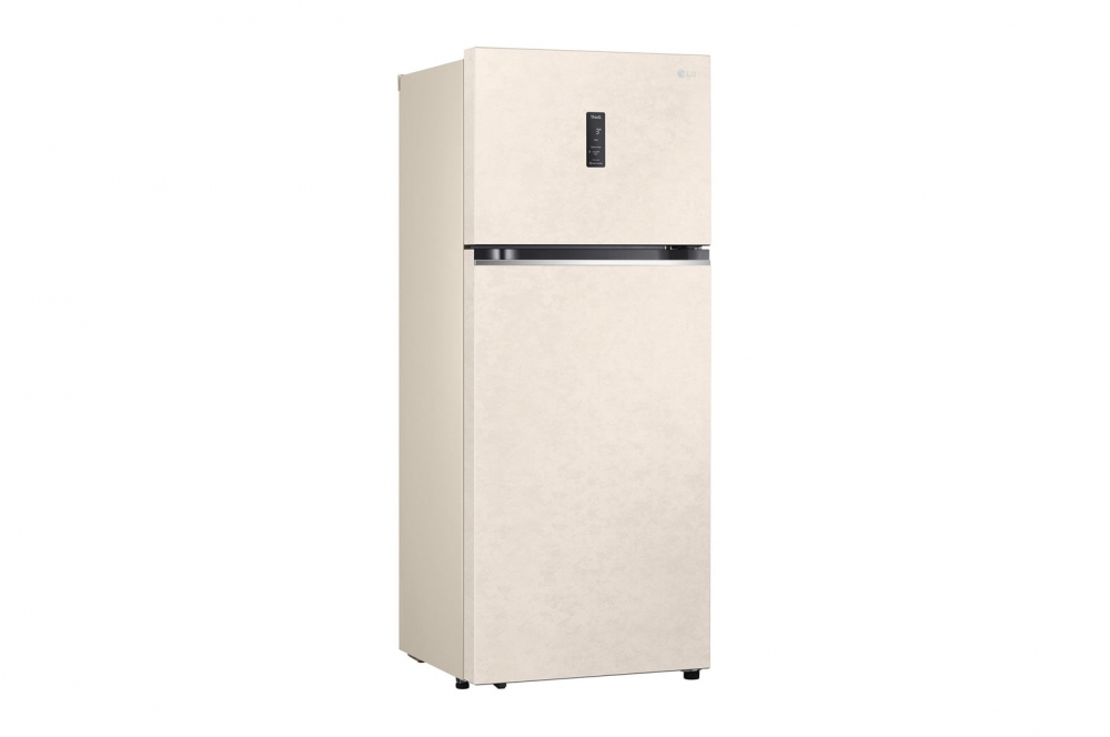 Холодильник LG с верхней морозильной камерой | Объем 395 л | Бежевый | DoorCooling+™ | HygieneFresh+™ | Smart Inverter Compressor