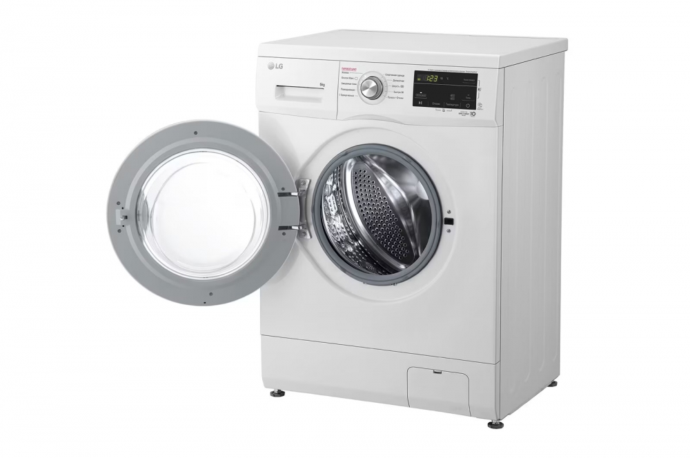 Bevosita uzatmali LG kir yuvish mashinasi, 6 kg, 6 ta avaylab yuvish harakat, Steam™ bug’ bilan yuvish funksiyasi