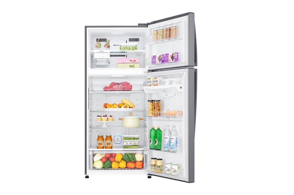 Hajm 506 l | Yuqori muzlatgich kamerali LG sovutgich | Kulrang | DoorCooling⁺™ | Linear Inverter Compressor