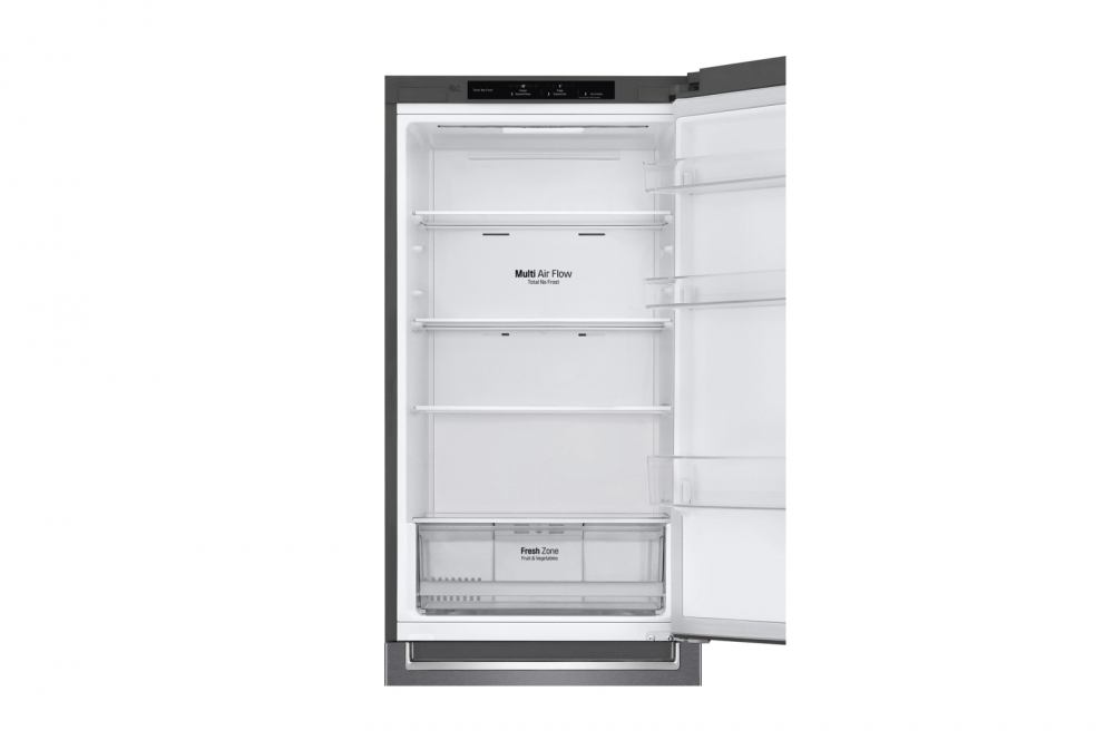 Холодильник LG с нижней морозильной камерой |Объем 341 л | Серый | DoorCooling+™ | Smart Inverter Compressor