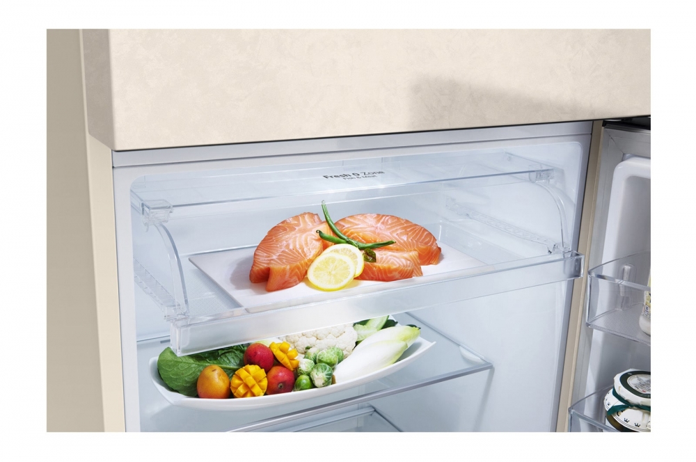 Холодильник LG с верхней морозильной камерой | Объем 395 л | Бежевый | DoorCooling+™ | HygieneFresh+™ | Smart Inverter Compressor