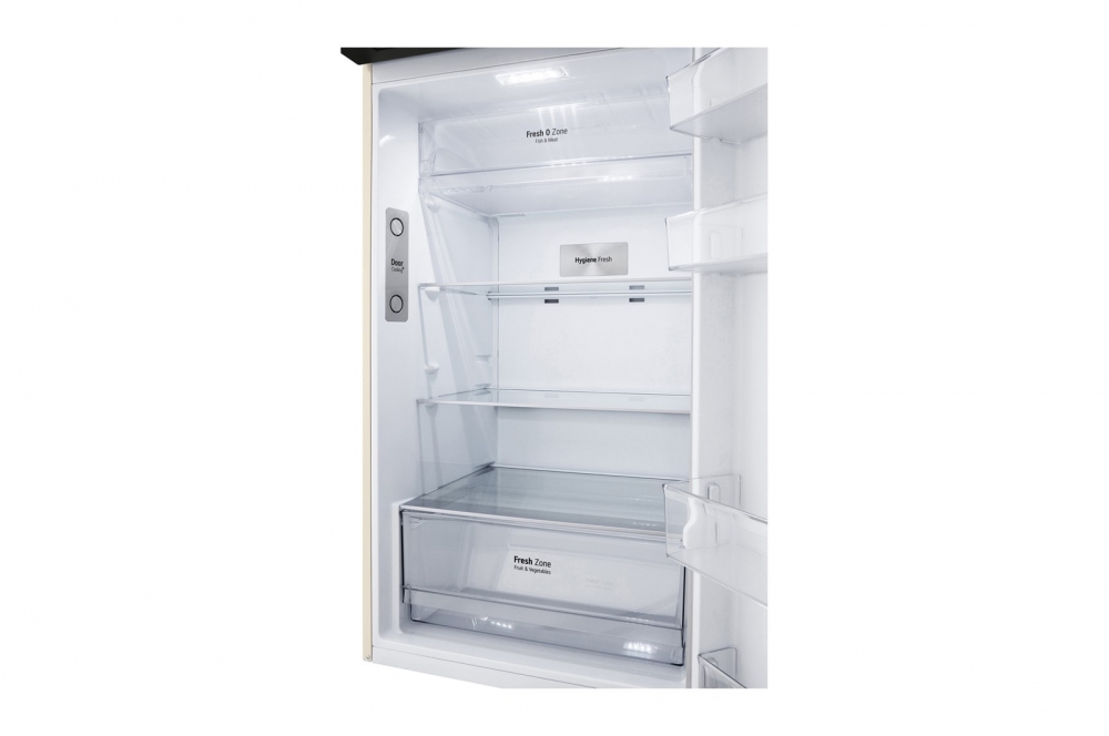 Холодильник LG с верхней морозильной камерой | Объем 395 л | Бежевый | DoorCooling+™ | HygieneFresh+™ | Smart Inverter Compressor