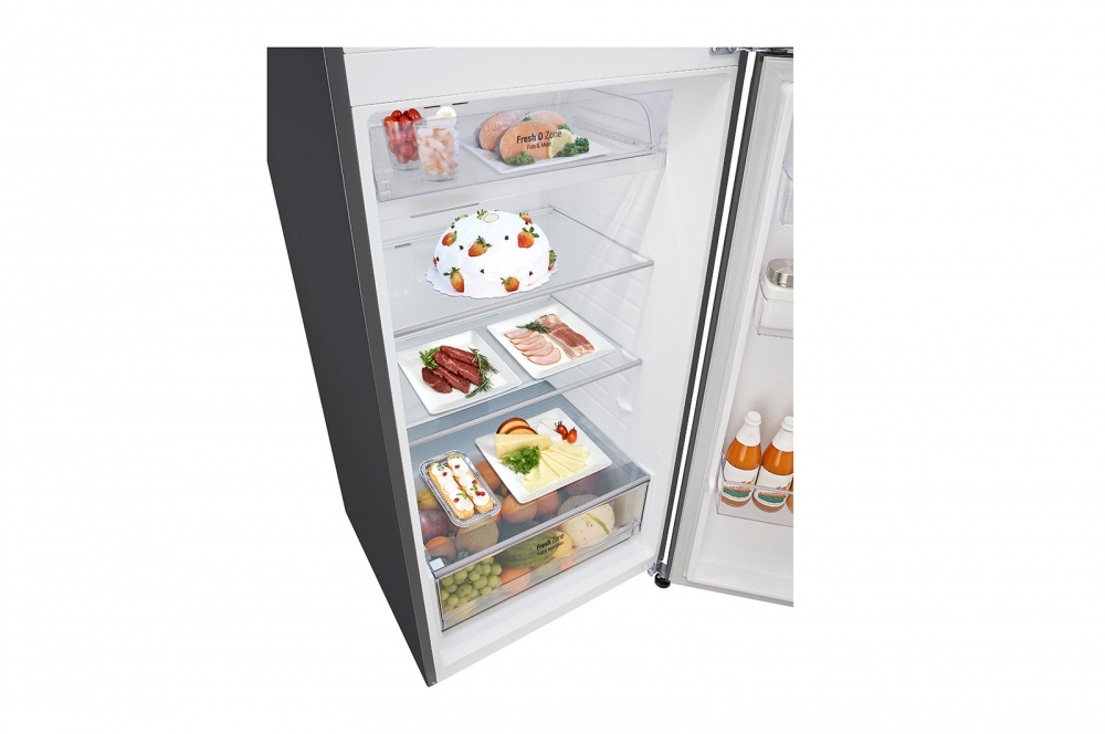 Hajm 461 l | Yuqori muzlatkich kamerali LG sovitkich | Kulrang | DoorCooling+™ | HygieneFresh+™ | Smart Inverter Compressor