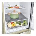 Холодильник LG с нижней морозильной камерой | Бежевый | DoorCooling+™ | Объем 341 л | Smart Inverter Compressor