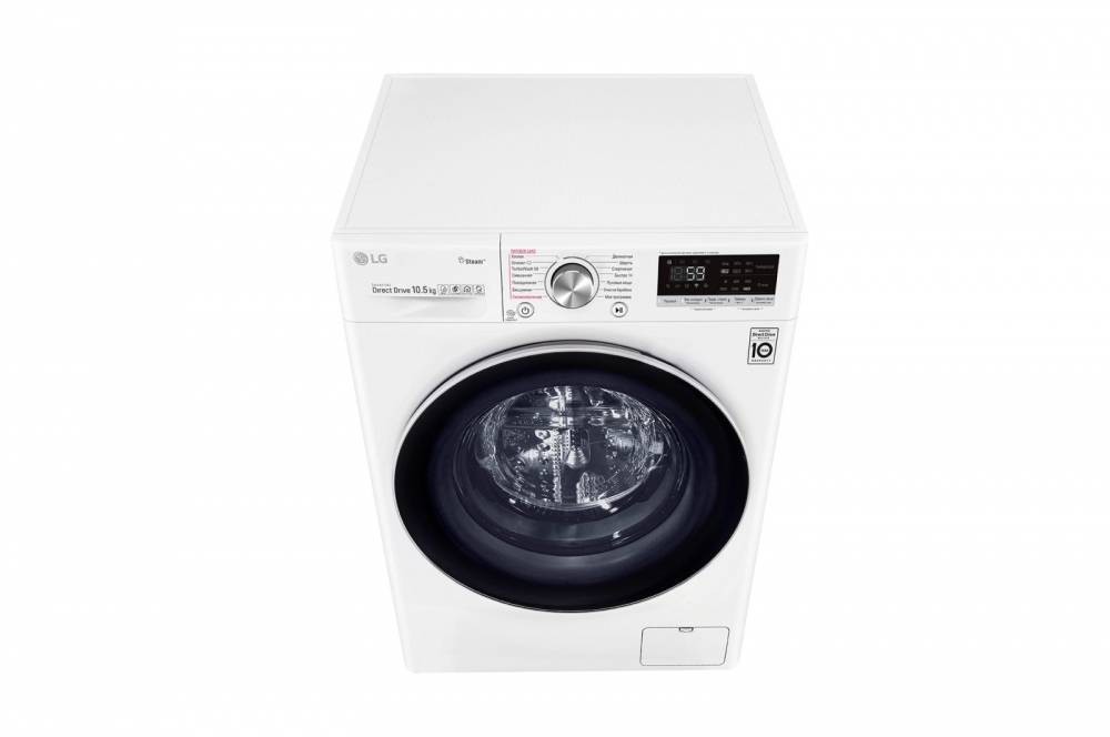 LG AI DD sunʼiy intellektli kir yuvish mashinasi, 10,5 kg, Steam bugʻ bilan yuvish, TurboWash59, ThinQ