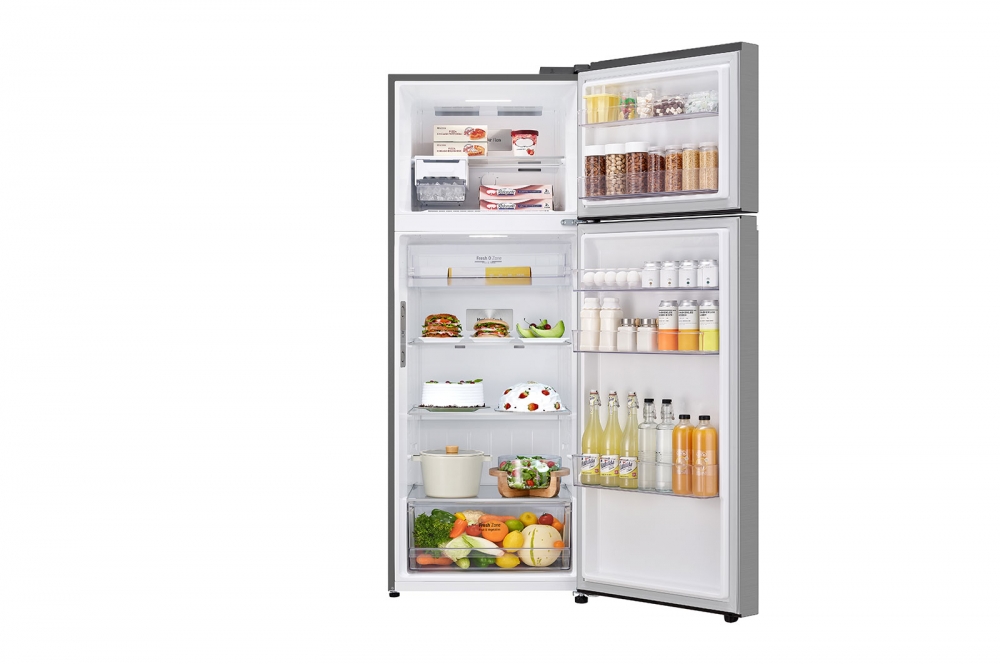 Hajm 461 l | Yuqori muzlatkich kamerali LG sovitkich | Kulrang | DoorCooling+™ | HygieneFresh+™ | Smart Inverter Compressor
