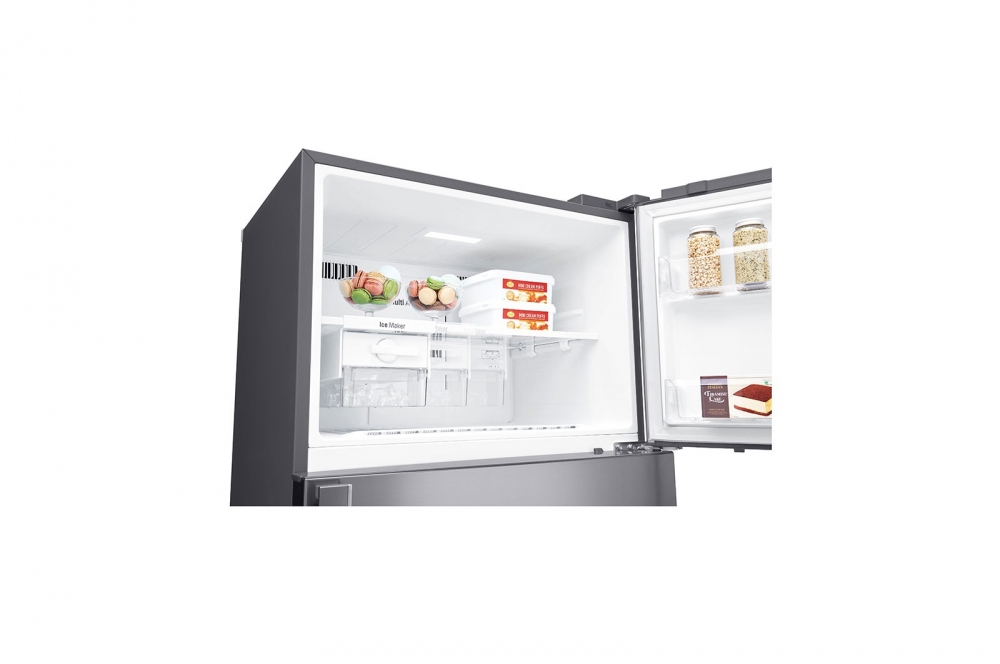 Hajm 506 l | Yuqori muzlatgich kamerali LG sovutgich | Kulrang | DoorCooling⁺™ | Linear Inverter Compressor
