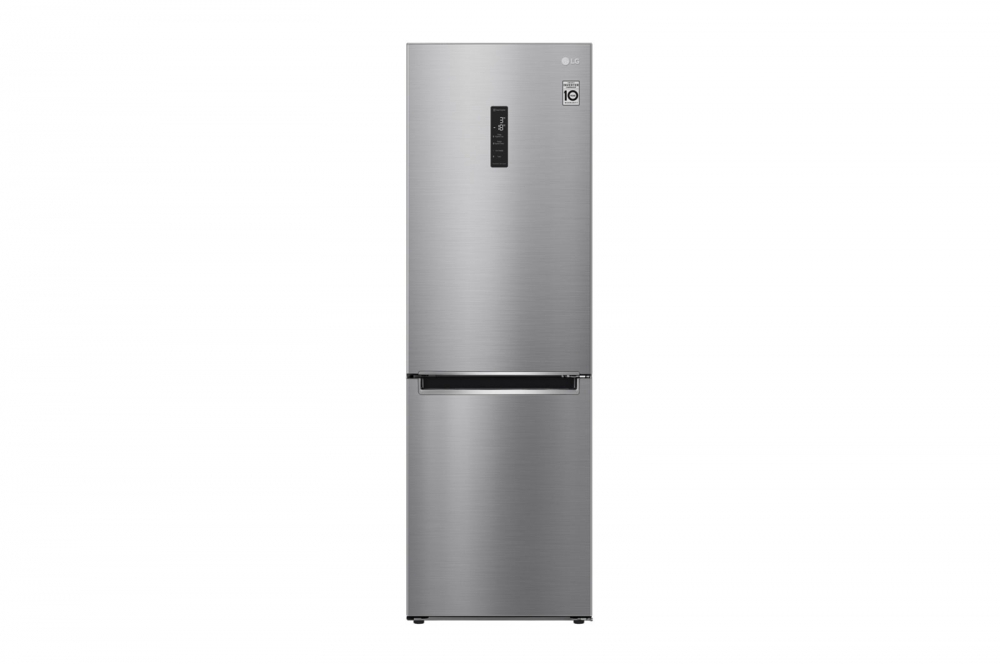 Холодильник LG с нижней морозильной камерой | Серый |Объем 341 л | DoorCooling+™ | Smart Inverter Compressor
