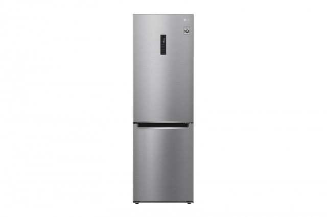 Холодильник LG с нижней морозильной камерой | Серый |Объем 341 л | DoorCooling+™ | Smart Inverter Compressor