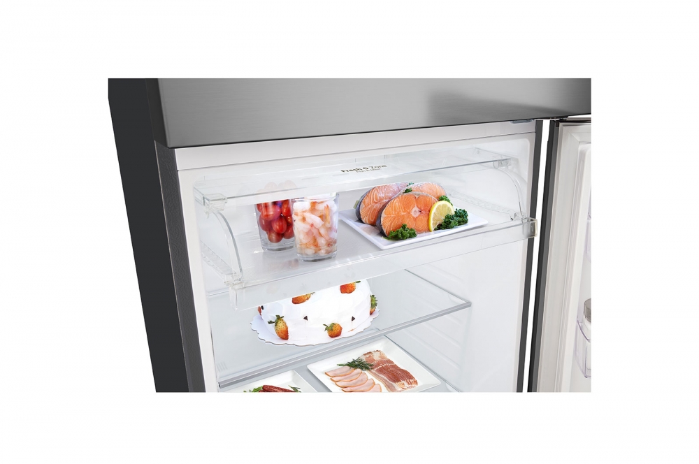 Hajm 461 l | Yuqori muzlatkich kamerali LG sovitkich | Kulrang | DoorCooling+™ | HygieneFresh+™ | Smart Inverter Compressor
