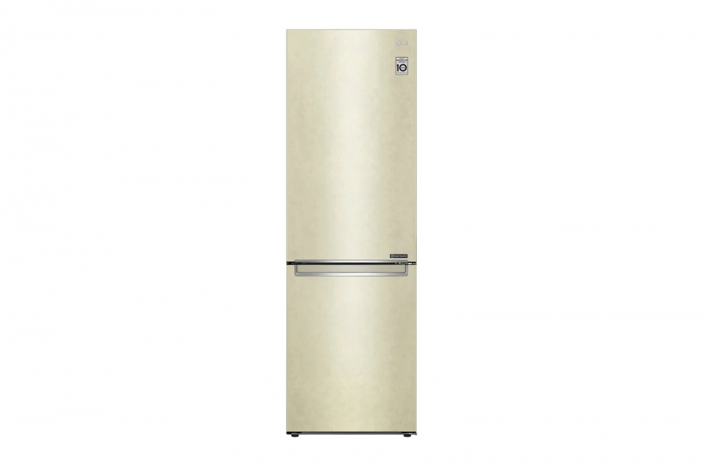 Холодильник LG с нижней морозильной камерой | Бежевый | DoorCooling+™ | Объем 341 л | Smart Inverter Compressor