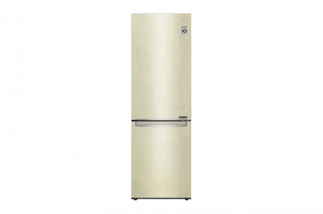 Холодильник LG с нижней морозильной камерой | Бежевый | DoorCooling+™ | Объем 341 л | Smart Inverter Compressor