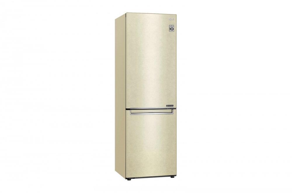 Холодильник LG с нижней морозильной камерой | Бежевый | DoorCooling+™ | Объем 341 л | Smart Inverter Compressor