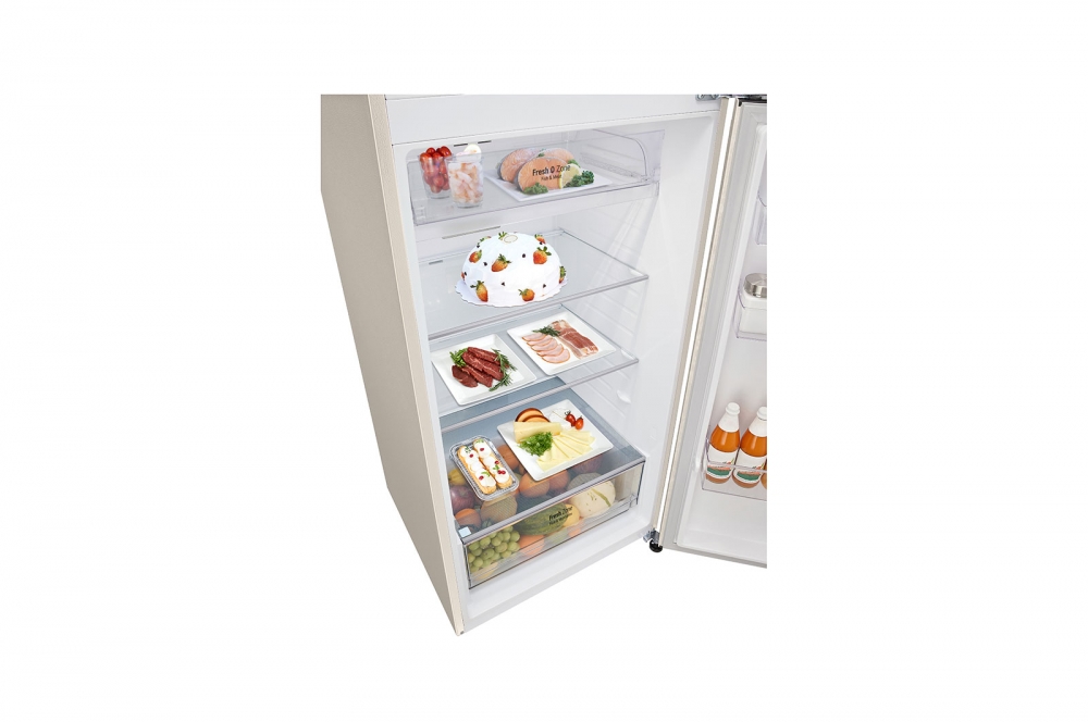 Холодильник LG с верхней морозильной камерой | 461 л | Бежевый | DoorCooling+™ | HygieneFresh+™ | Smart Inverter Compressor