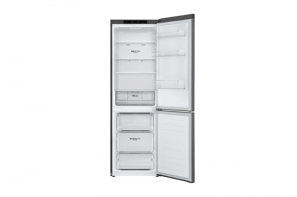 Холодильник LG с нижней морозильной камерой |Объем 341 л | Серый | DoorCooling+™ | Smart Inverter Compressor