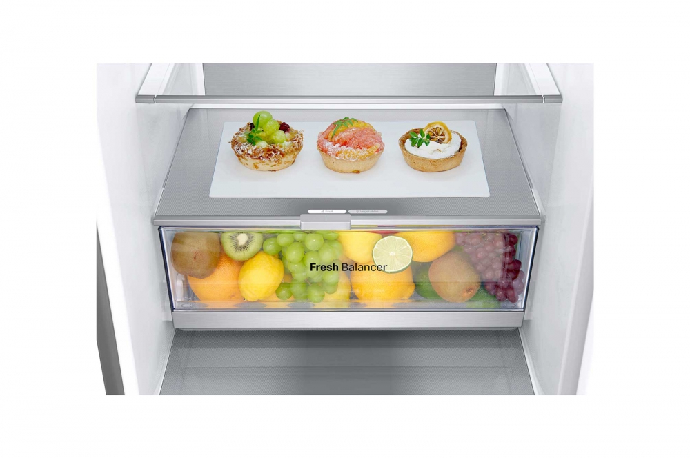 Холодильник LG GC-B509FNZW с нижней морозильной камерой, 387л