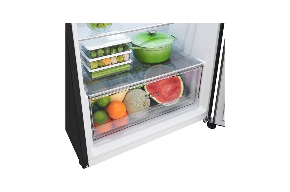 Холодильник LG с верхней морозильной камерой | Объем 395 л | Черный | DoorCooling+™ | HygieneFresh+™ | Smart Inverter Compressor