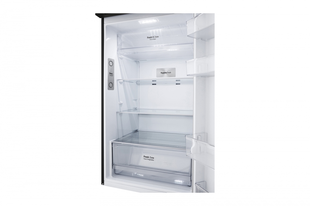 395 hajmli | Yuqori sovutgichli LG kamerali muzlatgich | Qora | DoorCooling+™ | HygieneFresh+™ | Smart Inverter Compressor