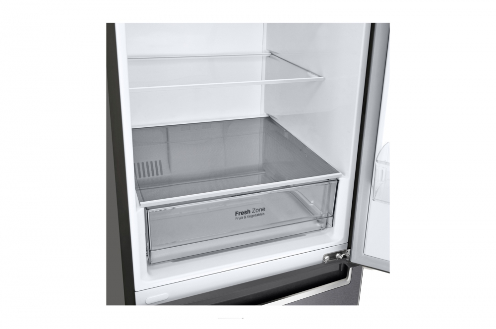 Холодильник LG с нижней морозильной камерой |Объем 341 л | Серый | DoorCooling+™ | Smart Inverter Compressor