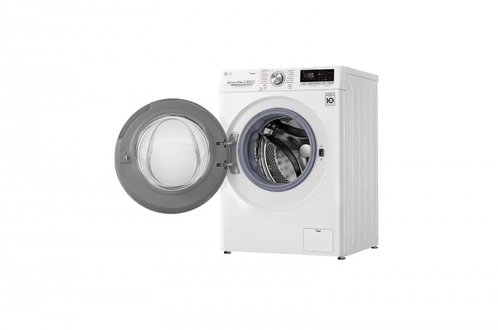 LG AI DD sunʼiy intellektli kir yuvish mashinasi, 10,5 kg, Steam bugʻ bilan yuvish, TurboWash59, ThinQ
